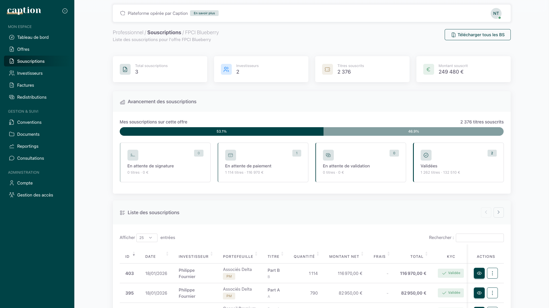 Souscription digitale